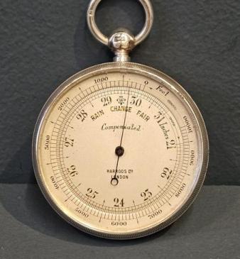 Harrods Silver Pocket Barometer
