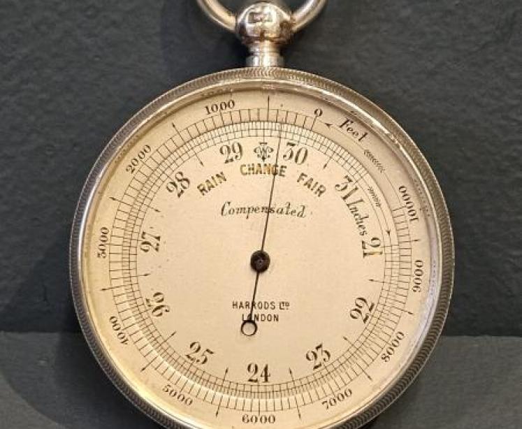 Harrods Silver Pocket Barometer - Image 1