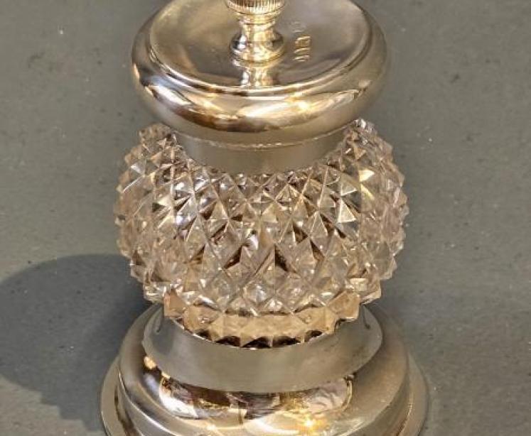 Victorian Silver And Cut Crystal  Pepper Grinder - Image 6