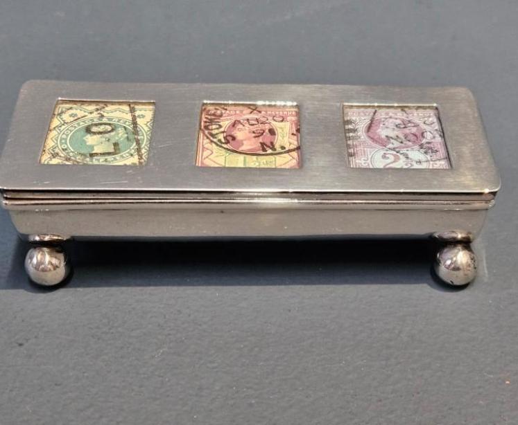 Victorian Silver Triple Stamp Box - Image 1