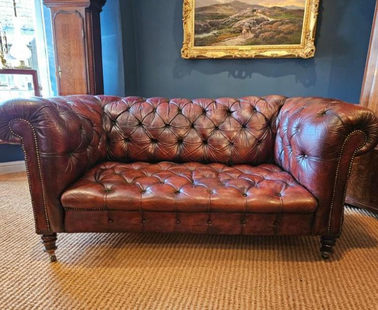 Victorian Leather Chesterfield Sofa - Image 1