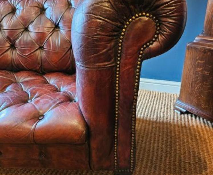 Victorian Leather Chesterfield Sofa - Image 6