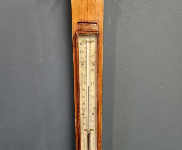 Adie of Edinburgh Victorian Oak Stick Barometer - Image 4