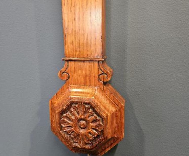 Adie of Edinburgh Victorian Oak Stick Barometer - Image 6