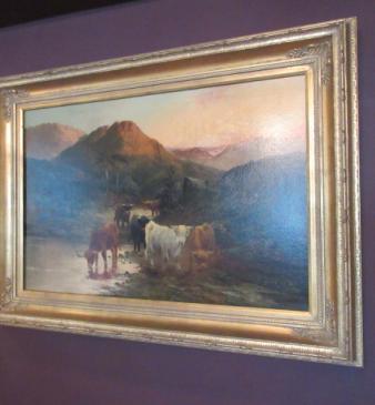 Pair of Oil on Canvas 'Cattle Watering' Paintings