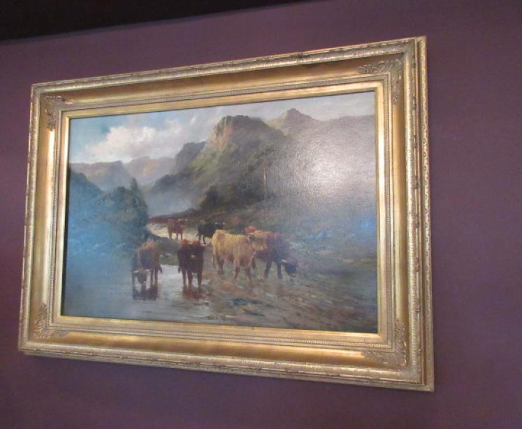 Pair of Oil on Canvas 'Cattle Watering' Paintings - Image 3