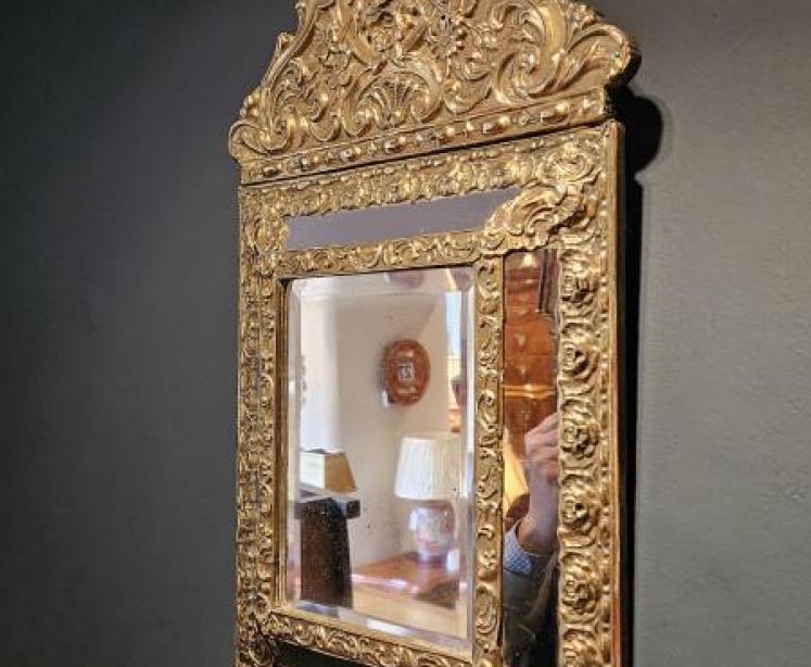 Pair of Victorian Brass Cushion Frame Mirrors - Image 4