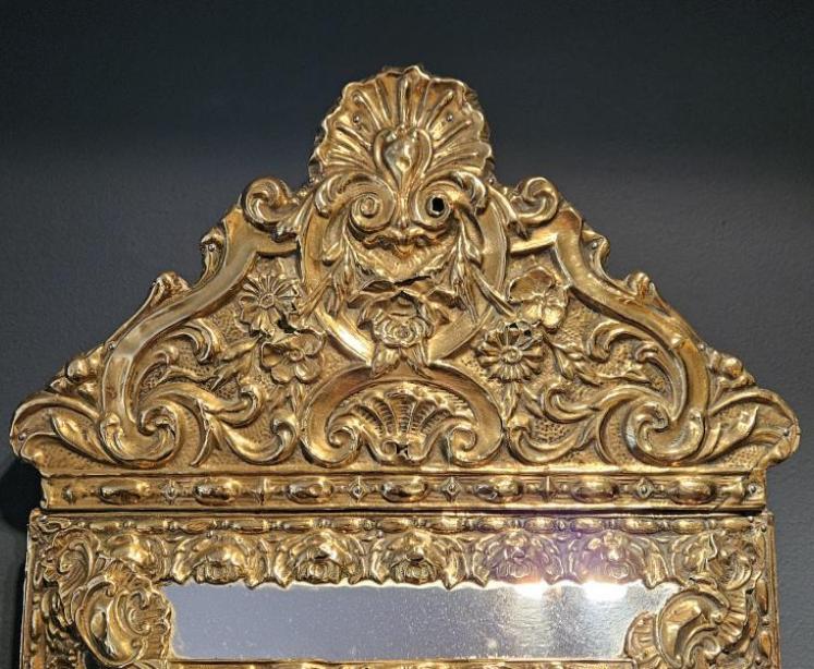 Pair of Victorian Brass Cushion Frame Mirrors - Image 5