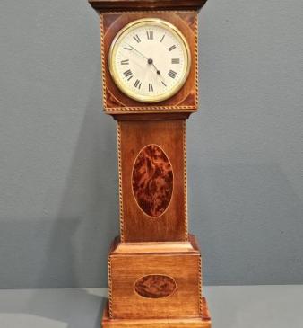 Edwardian Inlaid Mahogany Miniature Longcase Clock
