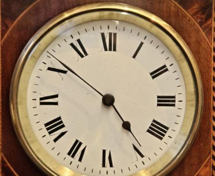 Edwardian Inlaid Mahogany Miniature Longcase Clock - Image 4