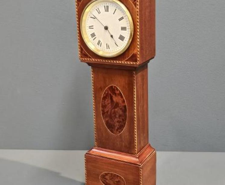 Edwardian Inlaid Mahogany Miniature Longcase Clock - Image 5
