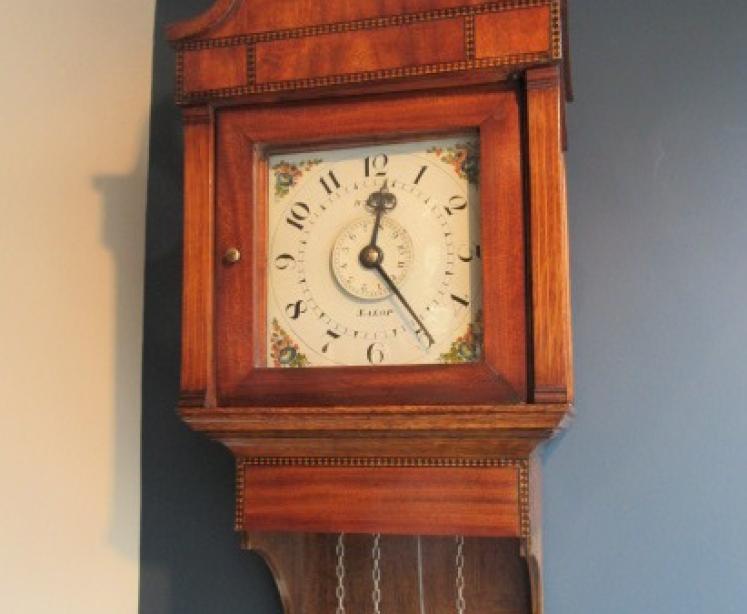 Late 18th Century Inlaid Shropshire Hooded Wall Clock - Image 1