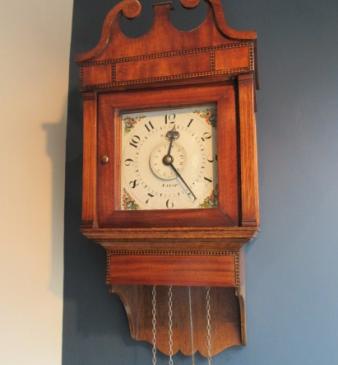 Late 18th Century Inlaid Shropshire Hooded Wall Clock