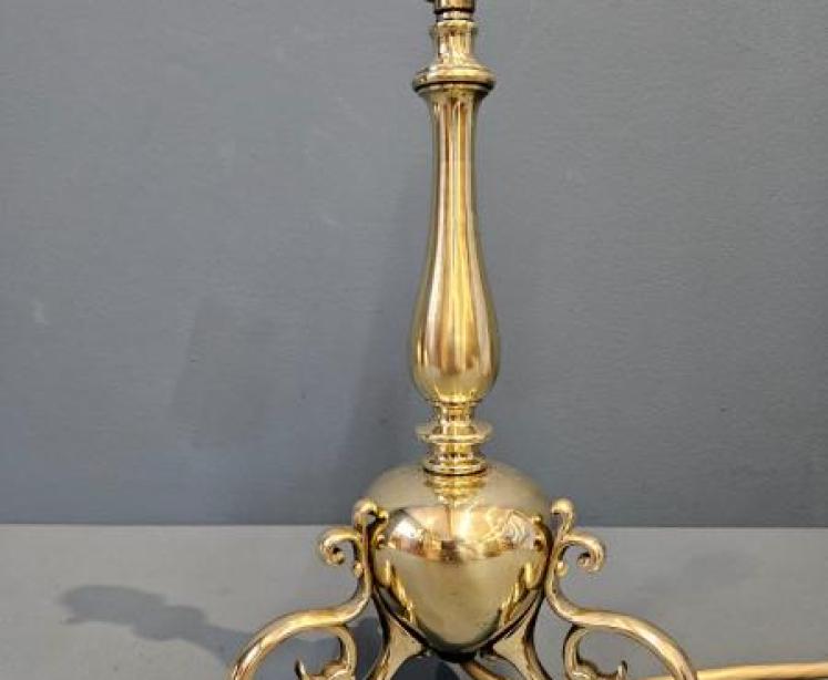 Edwardian Brass Table Lamp - Image 5