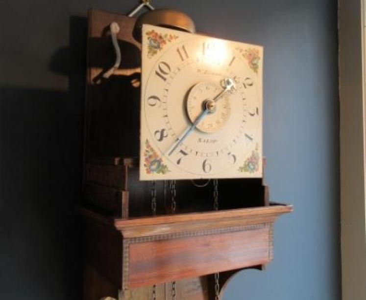 Late 18th Century Inlaid Shropshire Hooded Wall Clock - Image 4