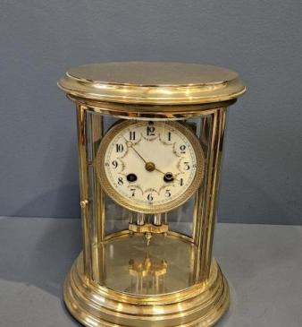 Victorian Oval Cased Four Glass Mantel Clock 