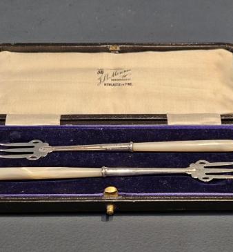 Pair of Silver Olive Forks 