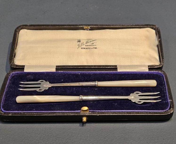 Pair of Silver Olive Forks  - Image 1
