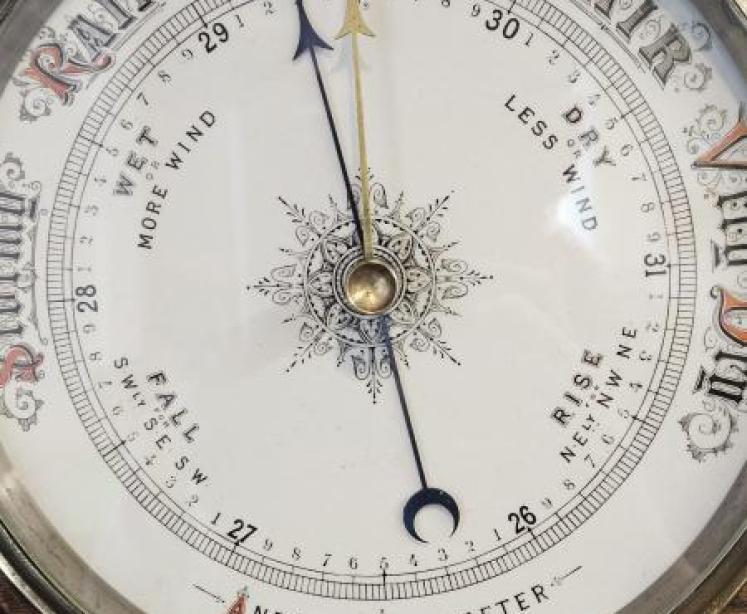 Victorian Carved Oak Ships Barometer - Image 3