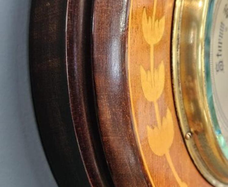 Edwardian Inlaid Silvered Dial Barometer - Image 7