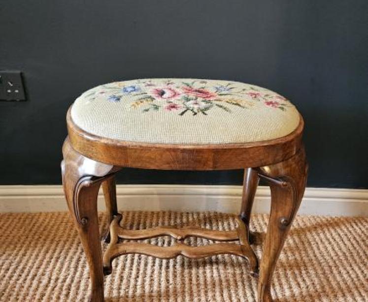 Edwardian Walnut Stool - Image 1