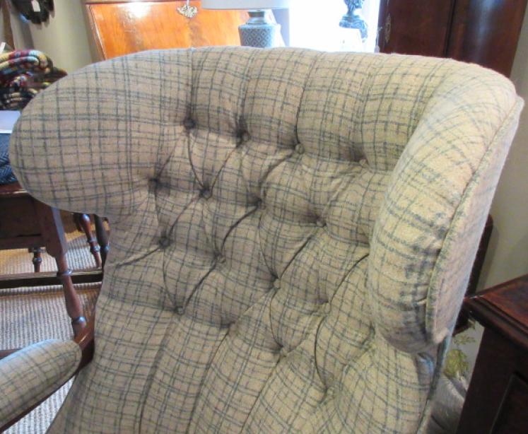 Early Victorian Upholstered Open Wing Armchair - Image 3