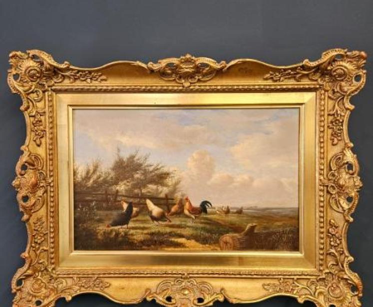 Victorian Oil on Board by Jef Van Leemputten - Image 1