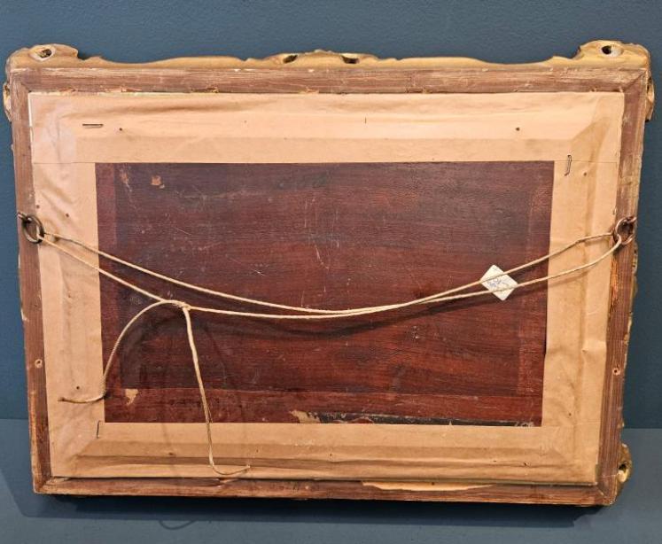 Victorian Oil on Board by Jef Van Leemputten - Image 5