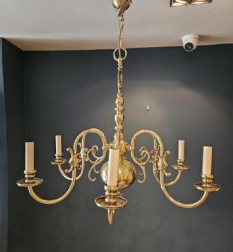 Edwardian Six Arm Chandelier