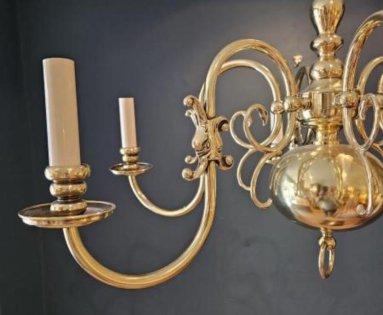 Edwardian Six Arm Chandelier - Image 3