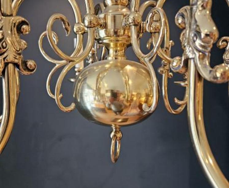 Edwardian Six Arm Chandelier - Image 4