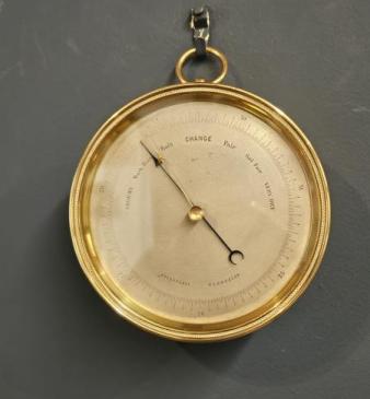 Victorian Marine Barometer with Silvered Dial