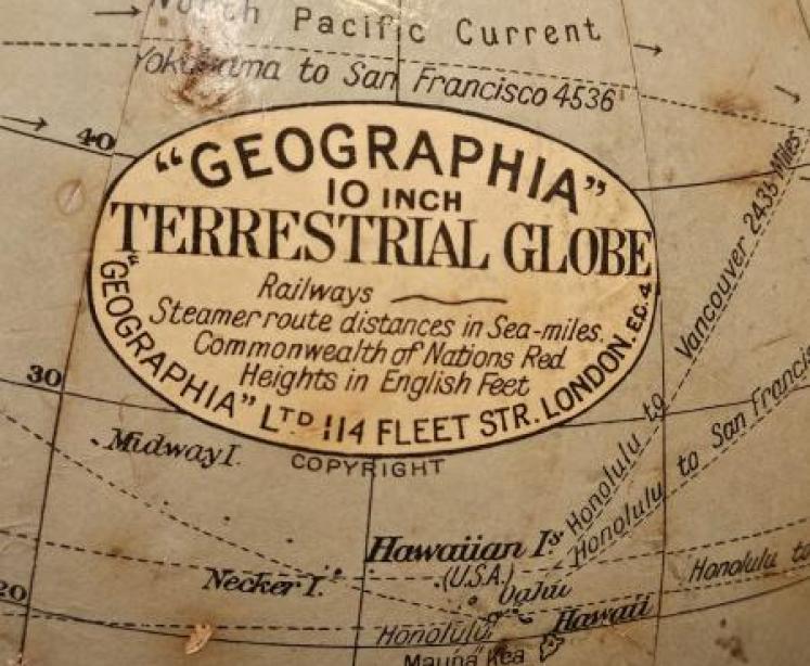1930's Geographia 10" Paper Mache Globe - Image 2