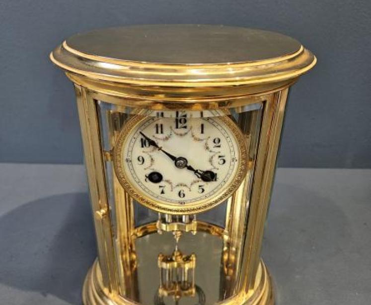 Victorian Gilt Brass Four Glass Mantel Clock - Image 2