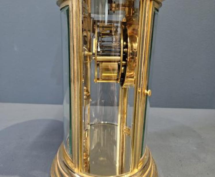 Victorian Gilt Brass Four Glass Mantel Clock - Image 5