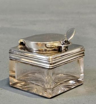William IV Silver Topped Travelling Ink Well 