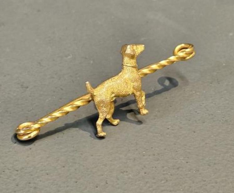Victorian 9ct Gold Terrier Tie Bar - Image 7