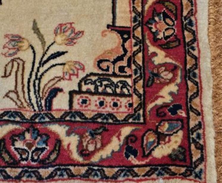 Antique Persian Silk Rug - Image 5