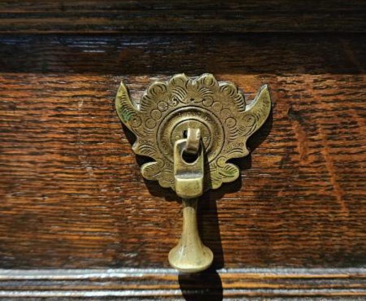 James II Period Oak Geometric Chest - Image 4