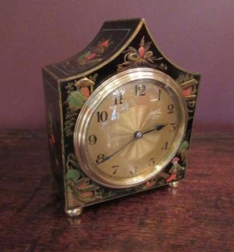 Small Edwardian Period Chinoserie Mantel Clock
