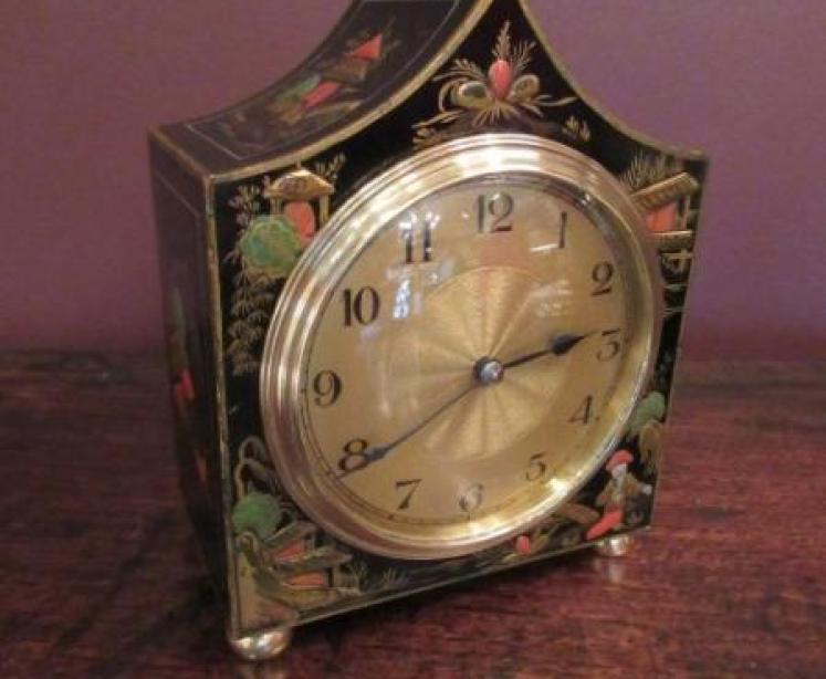 Small Edwardian Period Chinoserie Mantel Clock - Image 1