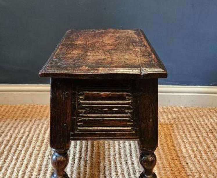 Early Oak Box Stool - Image 3