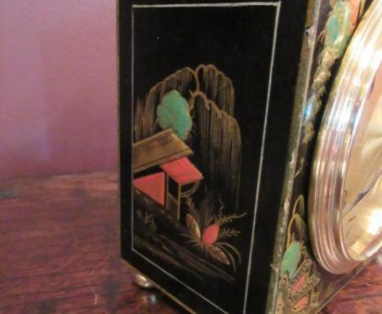Small Edwardian Period Chinoserie Mantel Clock - Image 3