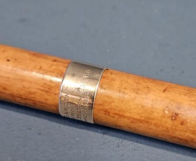 9ct Gold Mounted Birds Eye Maple Walking Stick - Image 3