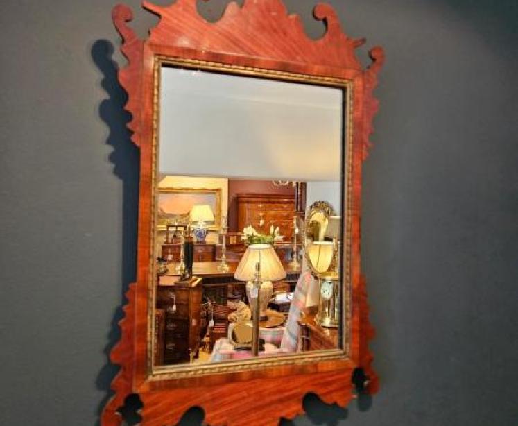 Small George III Mahogany Mirror - Image 3