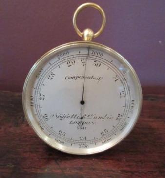 Large Victorian Negretti & Zambra Pocket Barometer