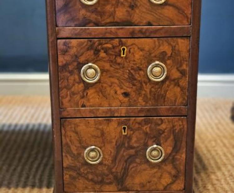 Victorian Burr Walnut Pedestal Desk - Image 2