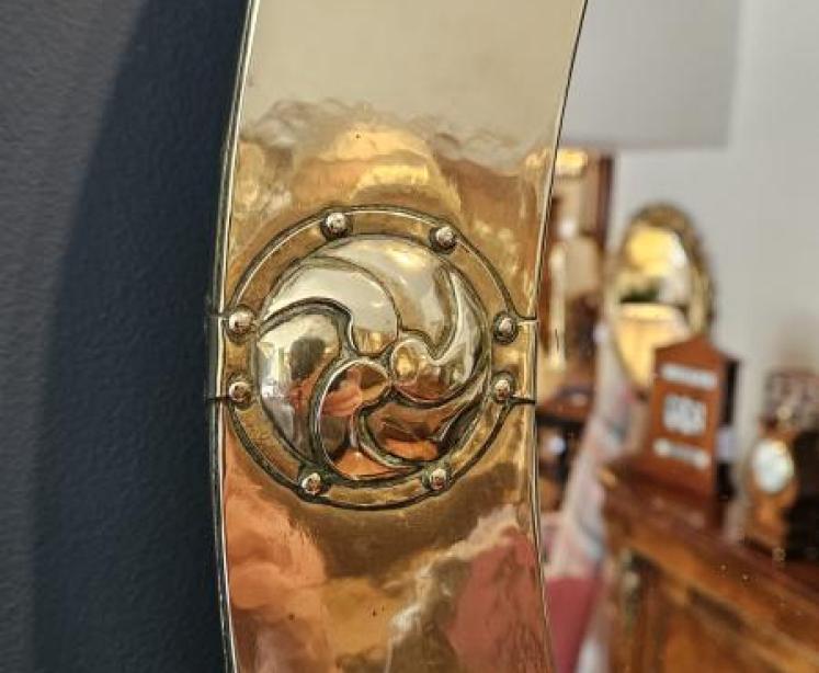 Art Nouveau Brass Framed Mirror - Image 5