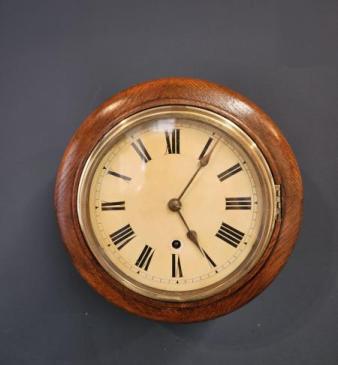 Late Victorian Oak Cased English Dial Clock
