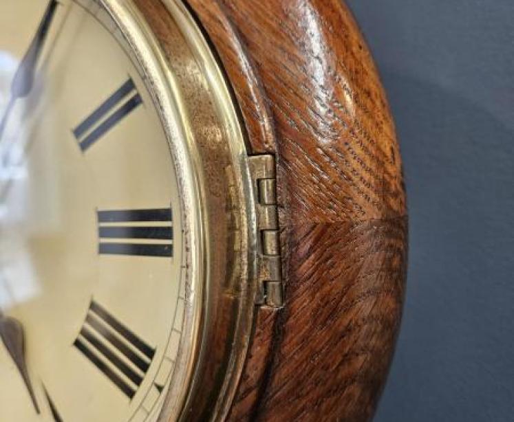 Late Victorian Oak Cased English Dial Clock - Image 5